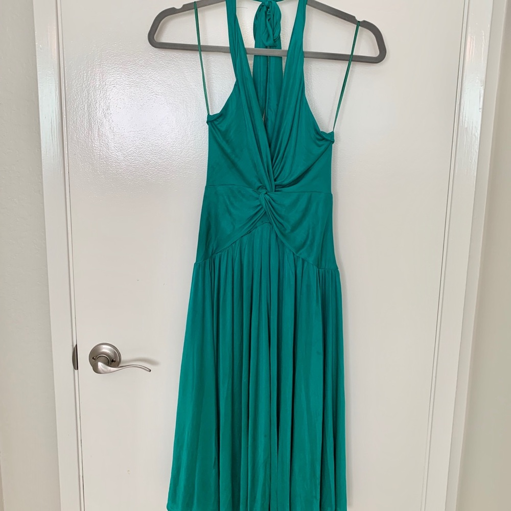 Green halter dress from Mango